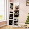 Vlsrka 360° Rotating Jewelry Cabinet with Lights, 63" Lockable Mirror Armoire Organizer Stand with Storage - 4 of 4