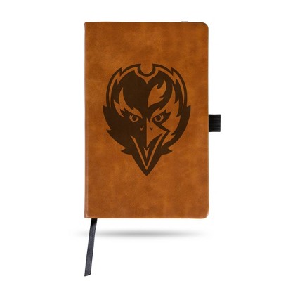 NFL Baltimore Ravens Laser Engraved Brown Leather Padfolio