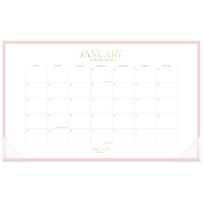 Sugar Paper Essentials 2025 Monthly DeskPad 10.875"x17.75" Pink: Desktop Calendar for Adults, January-December