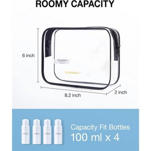 BAGSMART Clear Toiletry Bag, 2 Packs TSA Approved Water resistant Quart Size Travel Organizer - 1 of 3