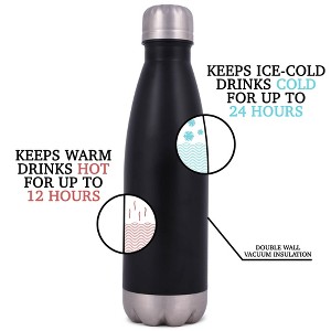 Elanze Designs Survivor Black 17 Ounce Stainless Steel Water Bottle - 1 of 2