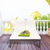 Tangkula 2-Person Patio Rattan Recliner Chair Chaise Lounge Daybed with Wheels & Cushion White - image 2 of 4