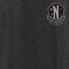 Women's Wednesday Small Nevermore Crest Black and White Racerback Tank Top - 2 of 4