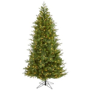 Nearly Natural 7-ft Vienna Fir Artificial Christmas Tree with 450 Warm White Lights and 1153 Bendable Branches - 1 of 4