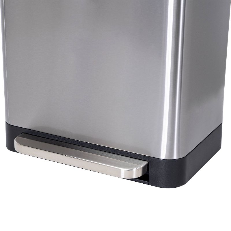 Hefty 52.2L Stainless Waste Step Trash Can, 5 of 13