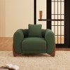 Mid Century Modern Arm Accent Chair with Lamb Wool Fabric, Upholstered Living Room Chairs with Waist Cushion - Morden Fort - 2 of 4