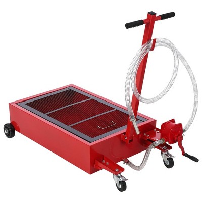 20 Gallon Oil Drain Pan Oil Drain Tank 76L Low Profile Oil Drain Pan Large Capacity Oil Change Pan with Manual Pump & T Foldable