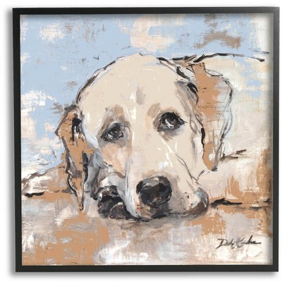 Stupell Industries Labrador Dog Abstract Brush Strokes Framed Giclee Art