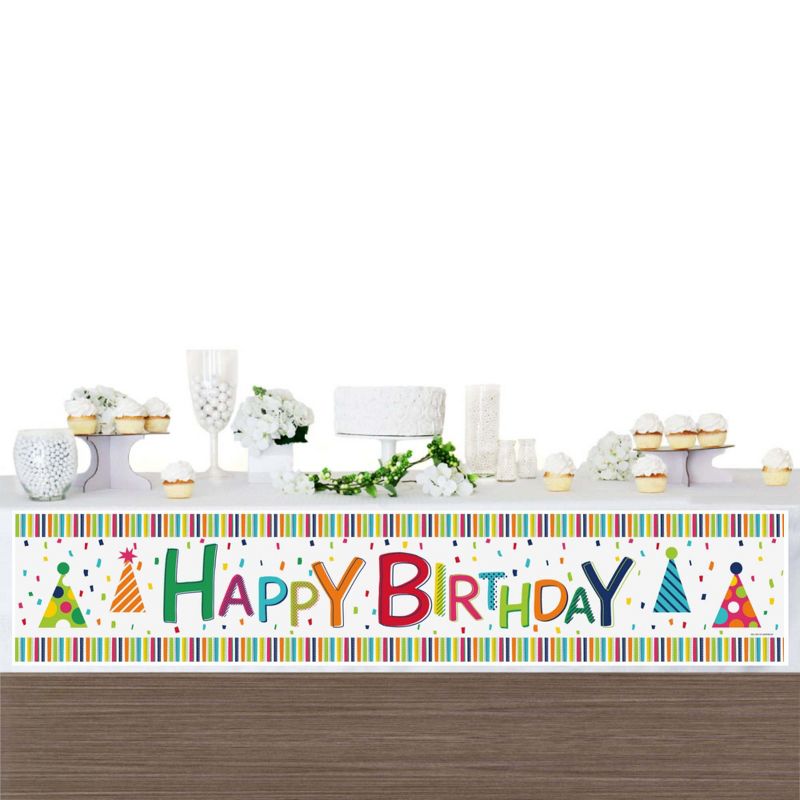 Big Dot of Happiness Cheerful Happy Birthday - Colorful Happy Birthday Decorations Party Banner, 3 of 8