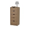 Okak 5-Drawer Narrow Dresser,Vertical Chest for Small Spaces,Tall Storage Cabinet with Soft-Close Drawers for Bedroom/Entryway/Living Room, Oak - 4 of 4