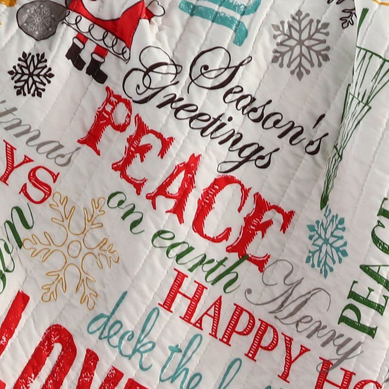 Santa Claus Script Quilted Throw White - Levtex Home, 3 of 5