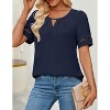 Coolmee Women's Dressy Casual Tops Keyhole Business Work Blouses Pleated Summer Shirts - 4 of 4