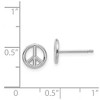 Black Bow Jewelry 8mm 3D Peace Sign Post Earrings in 14k White Gold - 4 of 4
