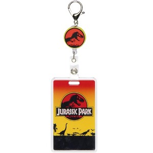 Jurassic Park Rubber Dino Design Badge Reel ID Badge Holder Retractable Lanyard - 1 of 4