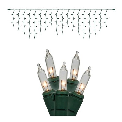 Vickerman Christmas Mini Light Icicle Set with Green Wire