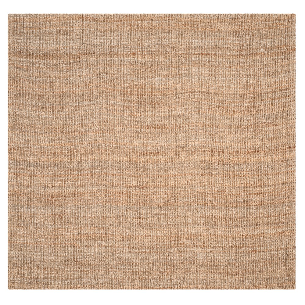 Natural Solid Woven Square Area Rug 7'x7' - Safavieh