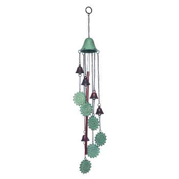Transpac Metal 27.17 in. Multicolor Spring Sun Face Wind Chime