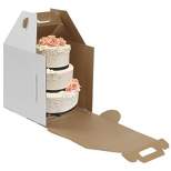 W Packaging Plain Tall White/Kraft Cake-Carrier Box 12" x 12" x 14" High - Pack of 10