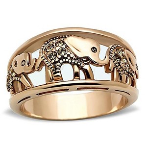 Elephant Ring Band  Ring for Women Rose Gold Plated Crystal Ginger Lyne Collection Size 5 - 1 of 4