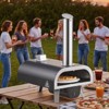 VEVOR Outdoor Pizza Oven, 12 in Wood Fired Pizza Ovens, Pellet Pizza-Stove with Thermometer & Electric Rotation, Portable Pizza-Maker, Black - 2 of 4