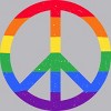 Adult Design By Humans Rainbow Pride and Peace Sign By JuanMedina Tank Top - 2 of 2