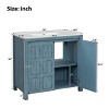 36" Vintage Bathroom Vanity with Ceramic Sink,Adjustable Shelf and Soft Close Doors for Small Bathrooms-The Pop Home - 4 of 4