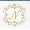 Linum Home Textiles 100% Turkish Cotton MONICA Gold Thread 2PC Embellished Hand Towel Set - 3 of 3