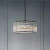 ALOADECOR Modern Glam Glass Drum Chandelier Contemporary Hanging Light For Living Room Entryway Bedroom - 3 of 4