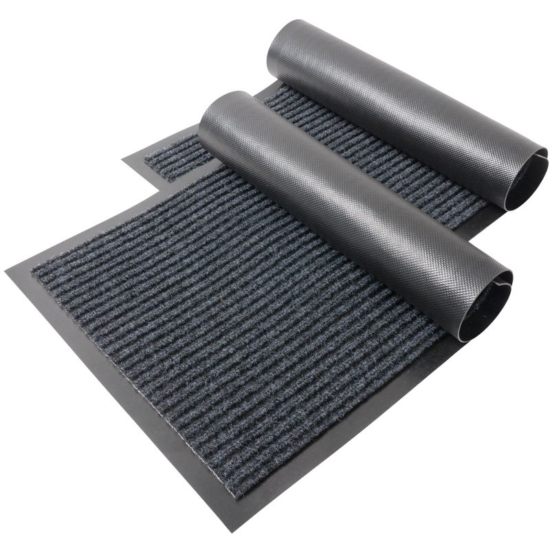 KAF Home Set of 2 Ribbed Door Mat with Non Slip PVC Backing 17" x 30", 2 of 4