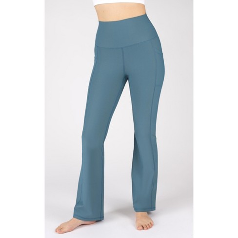 Yogalicious Womens Lux Tribeca Side Pocket High Waist Flare Leg Pant -  Quiet Shade - Large
