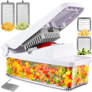 Attop 4-in-1 White Vegetable Chopper – Professional Slicer/Dicer/Shredder for Salads, Onions, Potatoes & Carrots - 1 of 4