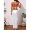 INSPIRE CHIC Women's Floral Halter Triangle Long Sheer Cover Up Skirt Swimwear Bikini Sets 3 Pieces - 4 of 4