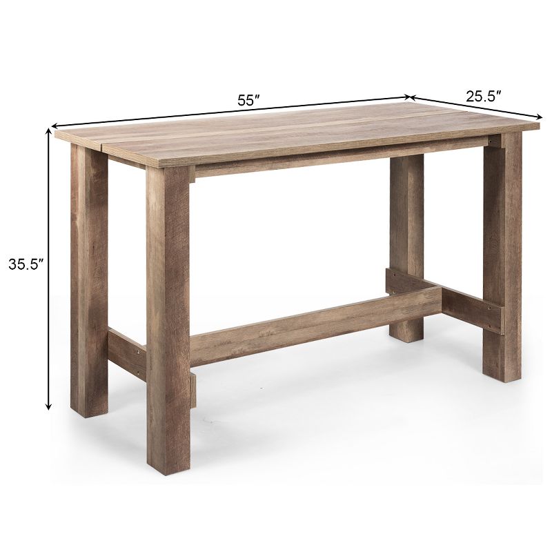 Costway Dining Table Counter Height Rectangular Kitchen Living Room, 5 of 11