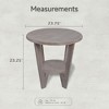 COZAYH Rustic Farmhouse Wooden End Table, Round Accent Furniture for Home Living Rooms with Storage Shelf and Straight Legs, Vintage Grey Finish - 2 of 4