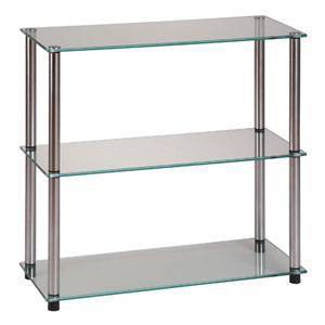 26.5" Classic Glass 3 Shelf Bookcase Clear Glass - Breighton Home