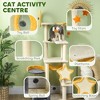 Angel Sar 63'' Moon and Star Cat Tree with Hammock & Condo, Multi-Level Cat Tower with Scratching Posts, Plush Bed & Toys - 4 of 4
