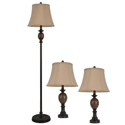 25" Mae Desk And Floor Lamp Set Bronze - Decor Therapy