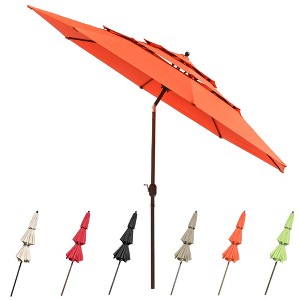 Yescom 11 Ft 3 Tier Patio Umbrella with Crank Handle Push to Tilt   Backyard - 1 of 4