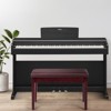 Infans Solid Wood PU Leather Piano Bench Padded Double Duet Keyboard Seat Storage Brown - 4 of 4
