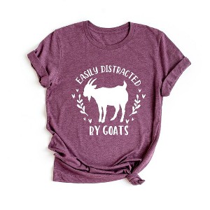 Simply Sage Market Women's Easily Distraced By Goats Short Sleeve Graphic Tee - 1 of 3