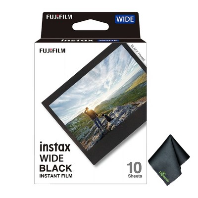 Fujifilm Instax Wide Black Instant Film (10 Exposures)+Microfiber Cleaning Cloth