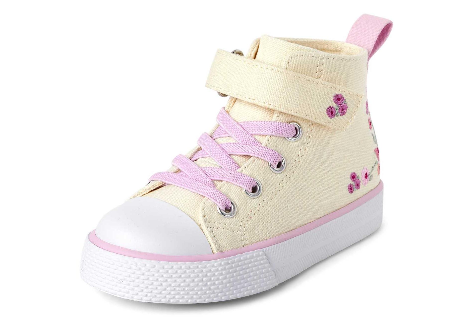 The Children's Place Toddler Girls Embroidered Floral High Top Sneakers