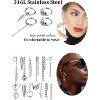 20 Pcs Stainless Steel Hoop Earrings | Unisex Hinged Huggie Set - 3 of 4