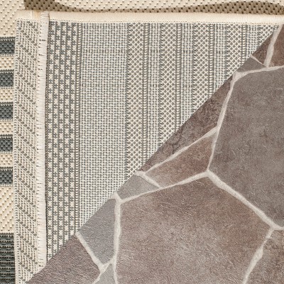 Modern Grey Square Synthetic Indoor/Outdoor Easy-Care Area Rug