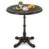 Costway 27” Round Cast Aluminum Patio Bistro Table with Hollow Top Cross Base for Backyard - 2 of 4