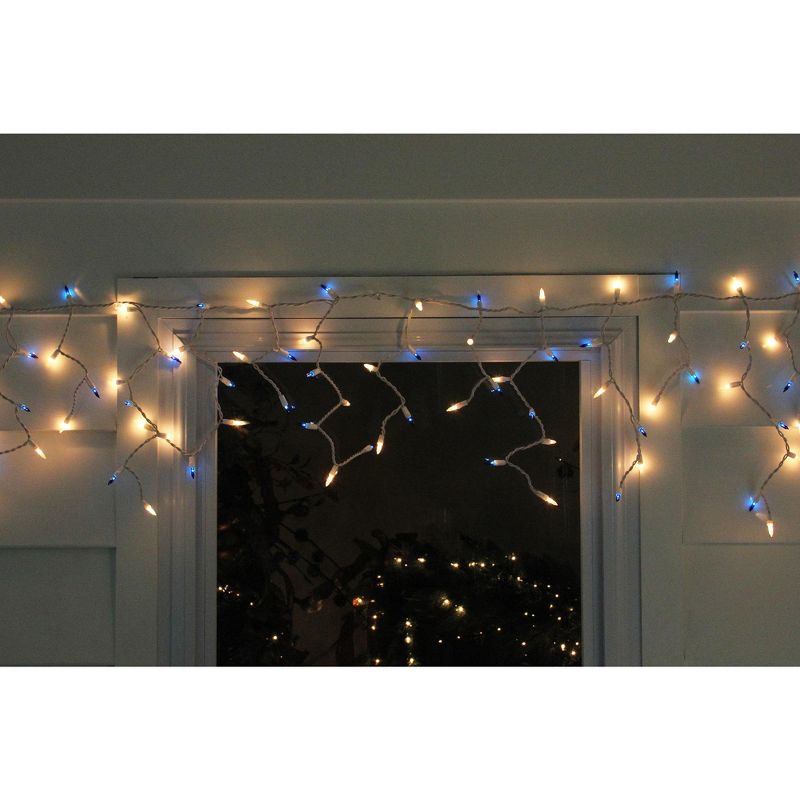 Northlight 150ct Blue & Clear Mini Icicle Christmas Lights - White Wire, 3 of 5