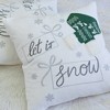 Whisen Embroidered Christmas Throw Pillow, 14x20" Velvet Lumbar Cushion with Green Holiday Accents - 4 of 4