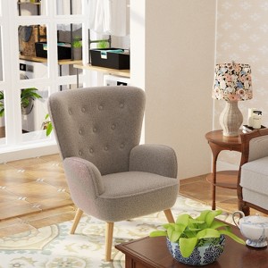 Maxax Mid-Century Leather Accent Chair - 1 of 3