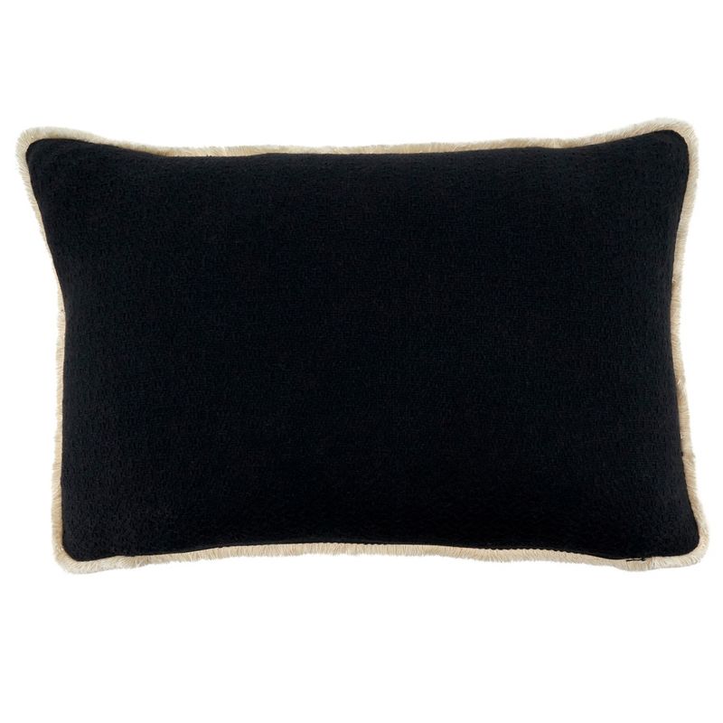 Saro Lifestyle Poly Filled Reversible Throw Pillow, Black/White, 12"x20", 2 of 3