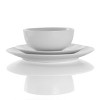 18pc Porcelain Luna Dinnerware Set White - Elama: Service for 6, Microwave & Dishwasher Safe, Includes Plates & Bowls - image 2 of 4